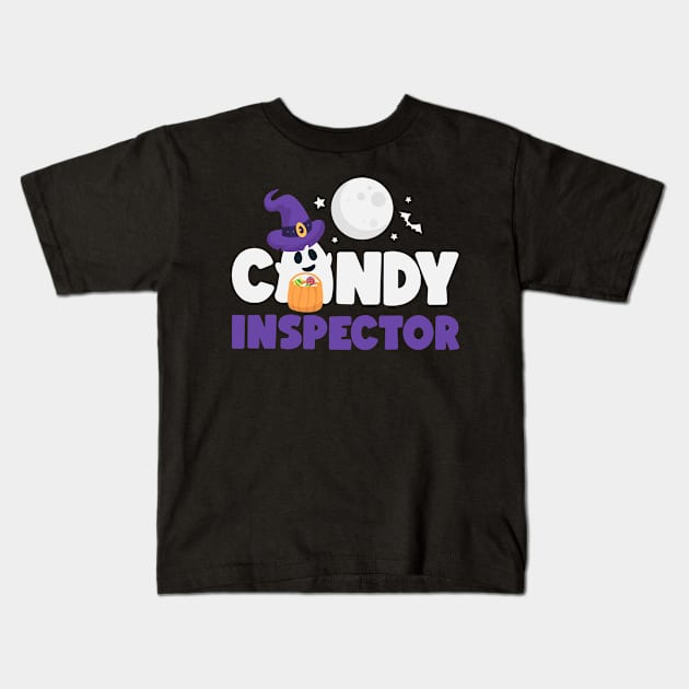 Halloween Candy Inspector Kids T-Shirt by JabsCreative